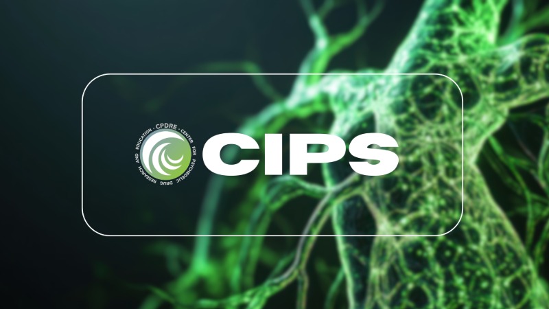 Computer generated nerves with a text logo overlaid, "CIPS"